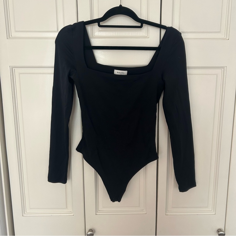 Aritzia Black Long Sleeve Bodysuit